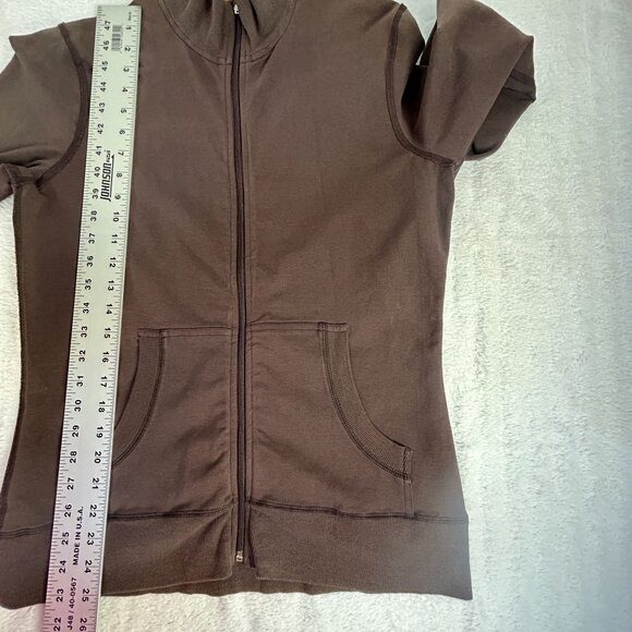 Lucy Womens Ideal Jacket Large Brown Cotton Blend Stretch Zip Front New - Picture 8 of 8